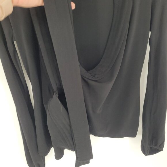 Talula Babaton womens XXS black knit long sleeve wrap top blouse - Picture 8 of 11